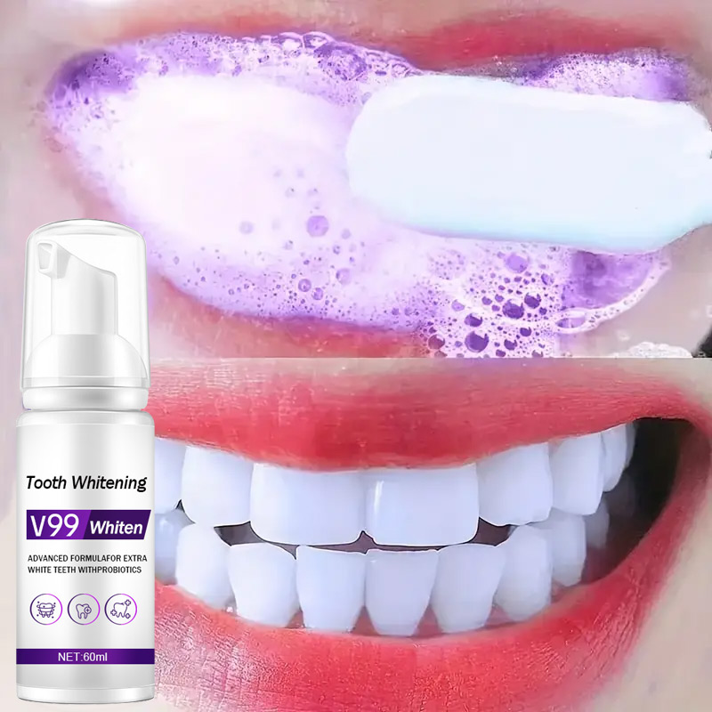 Teeth Whitening Mousse - Mousse v99 creme dental limpeza dos