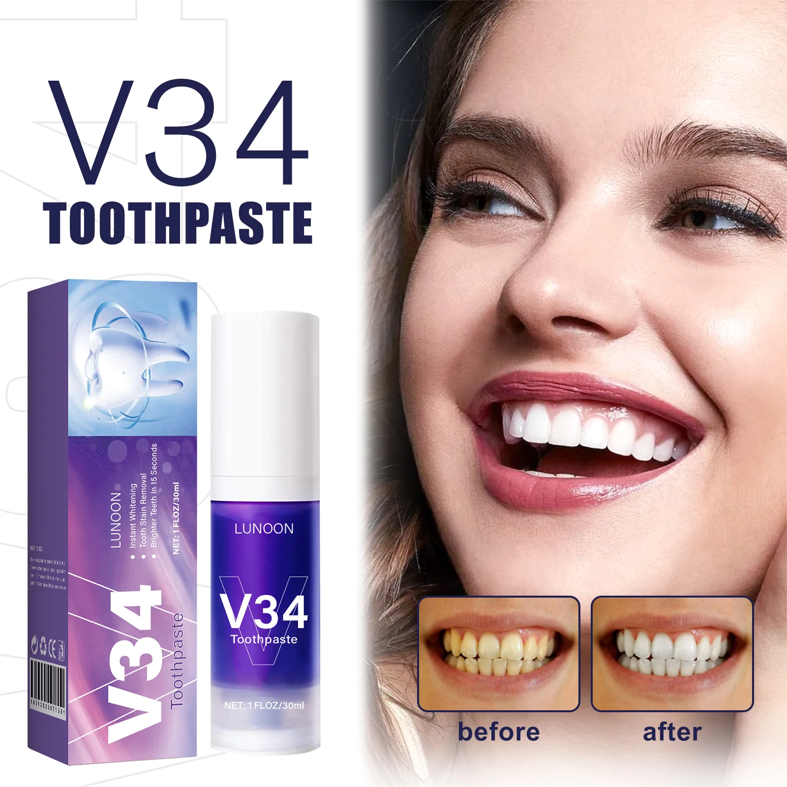 Teeth Whitening Mousse - 50ml mousse creme dental limpeza dos